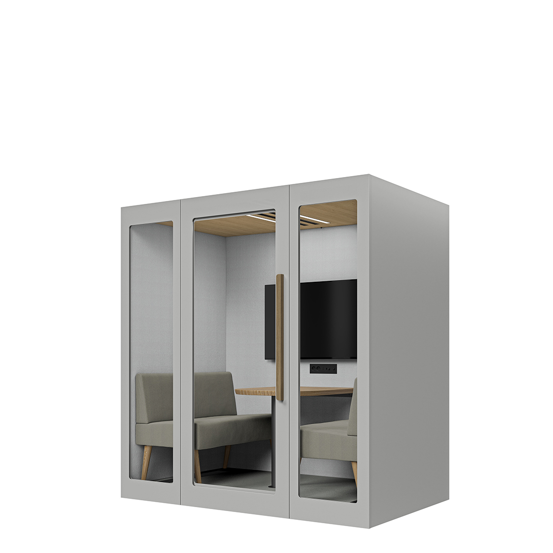 Lugnet Pod Kvartett - Exteriör ljusgrå/Möbeltyg Cura 61259