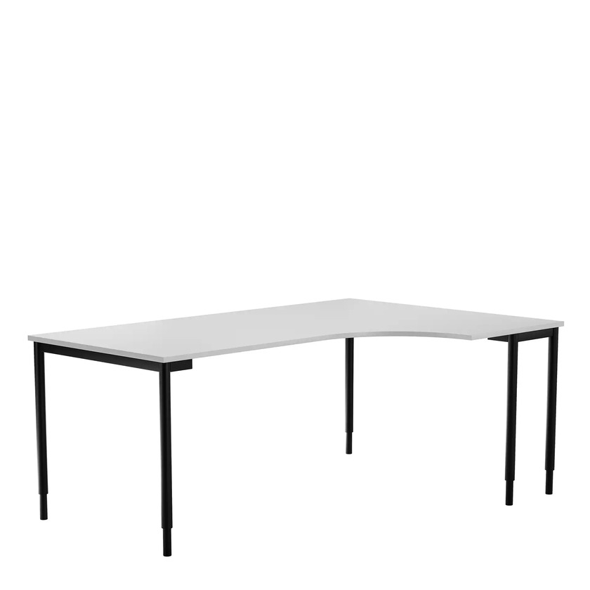 Corner table Right 800 X 2000 X 1200 X 600 light grey/black