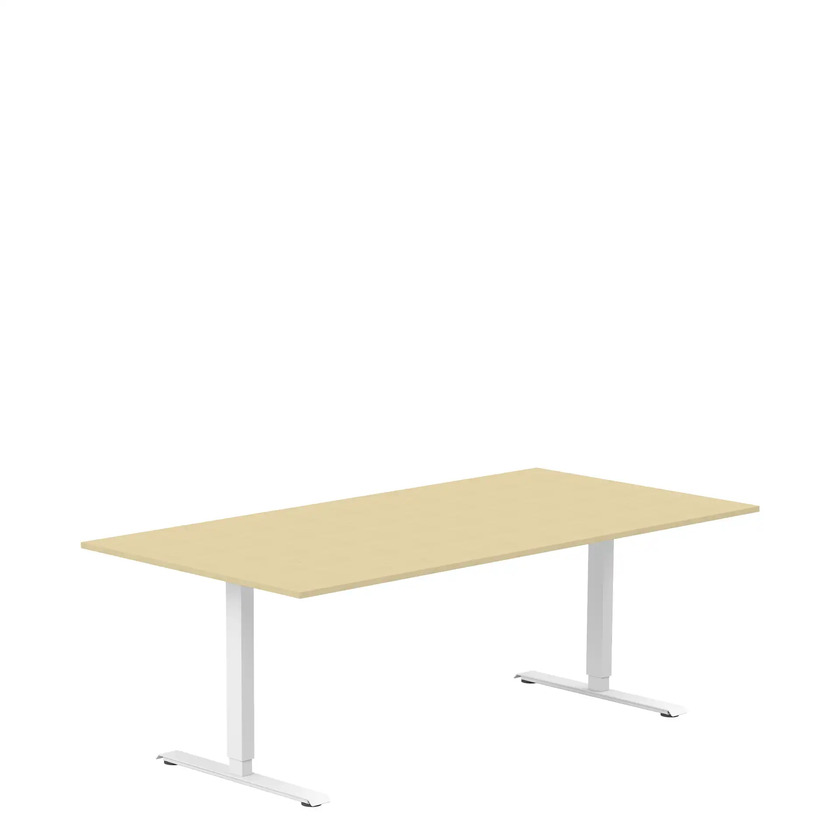 Conference table 2000 X 1000 birch/white, rectangular stands