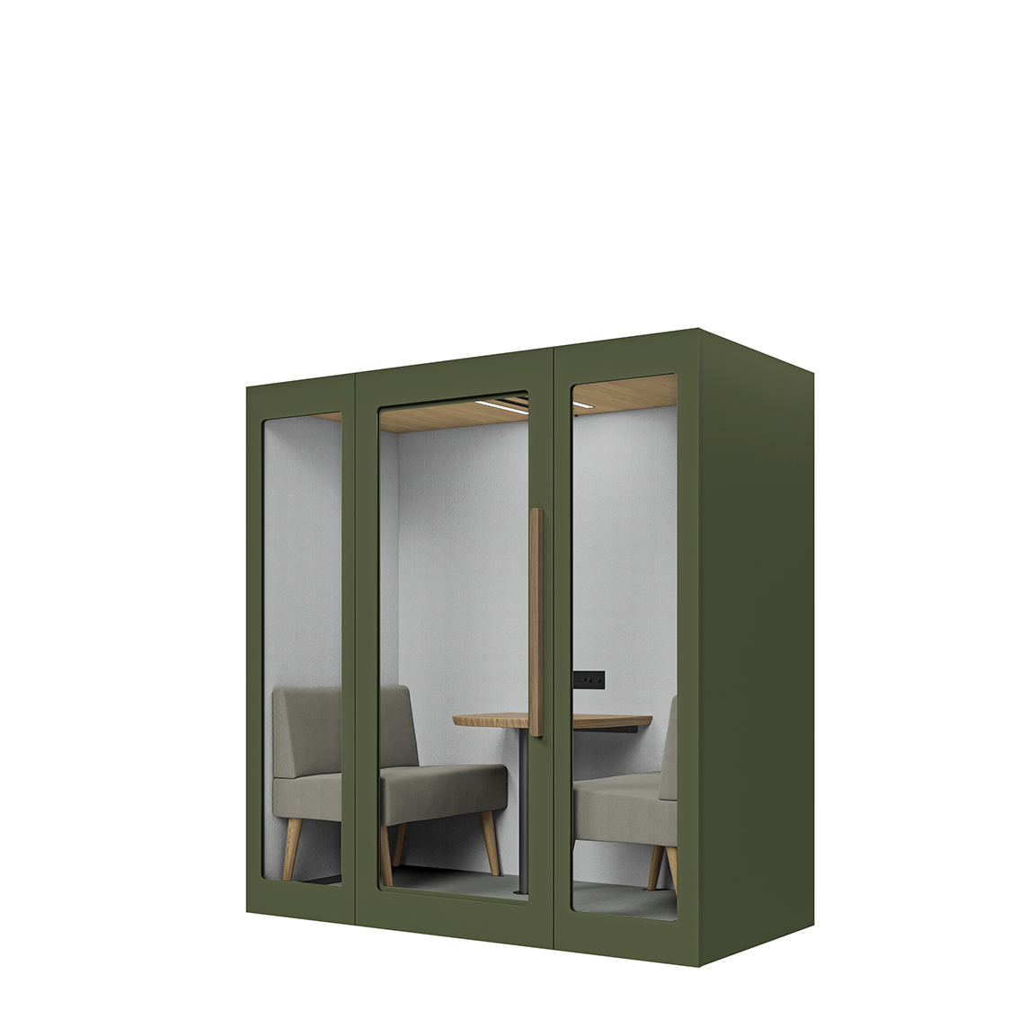 Lugnet Pod Duett - Exteriör olivgrön/Möbeltyg Cura 61259