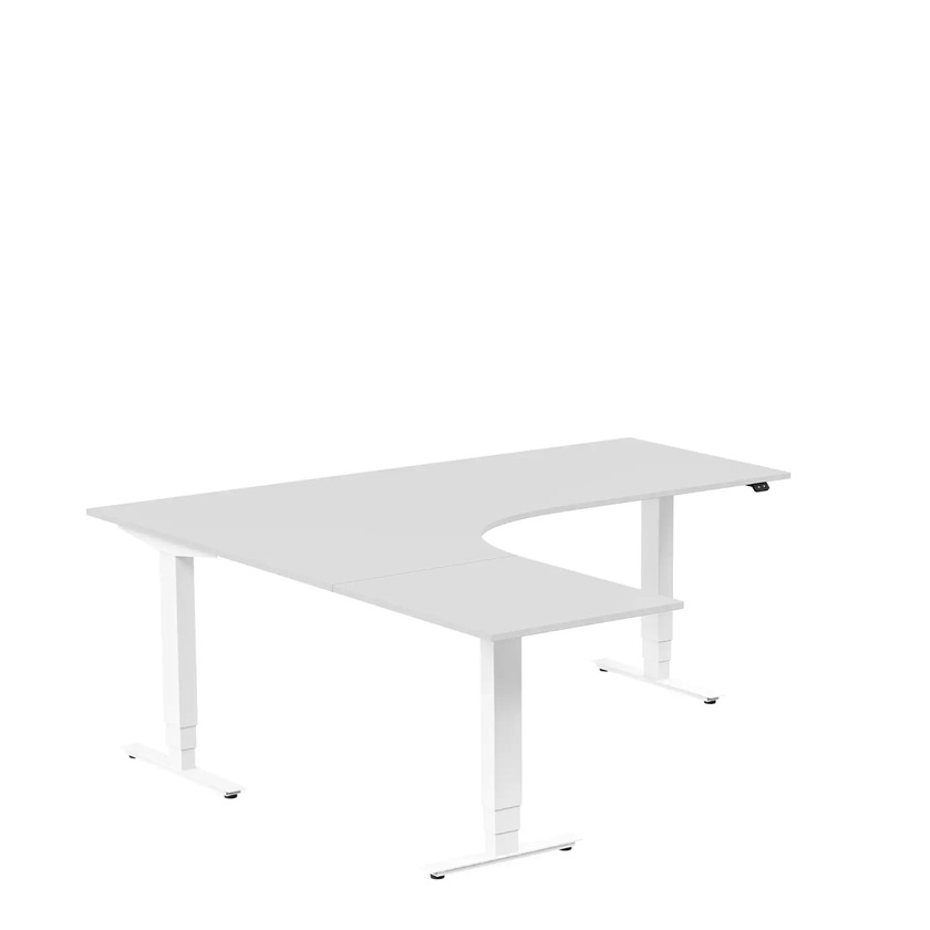 Ergofunk Max 3-ben Vänster 1800 x 2000 ljusgrå/vit