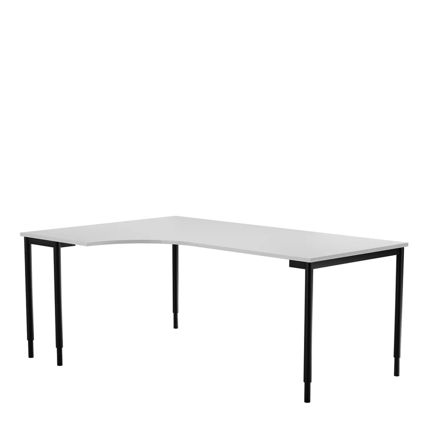 Corner table Left 800 X 1800 X 1200 X 600 light grey/black