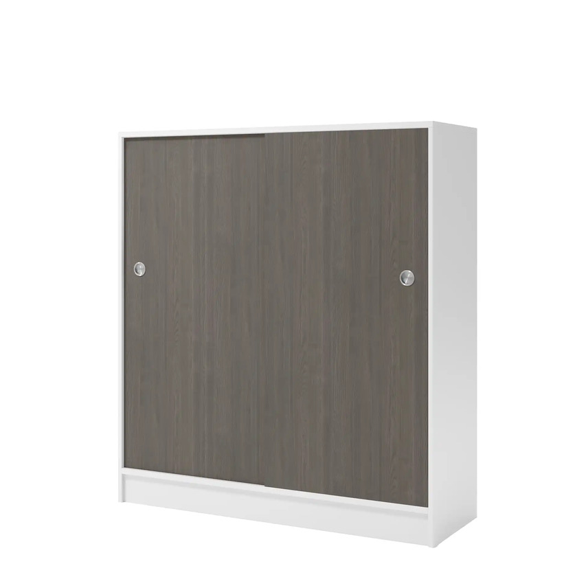 Cabinet with sliding doors White/Dark ash 3107