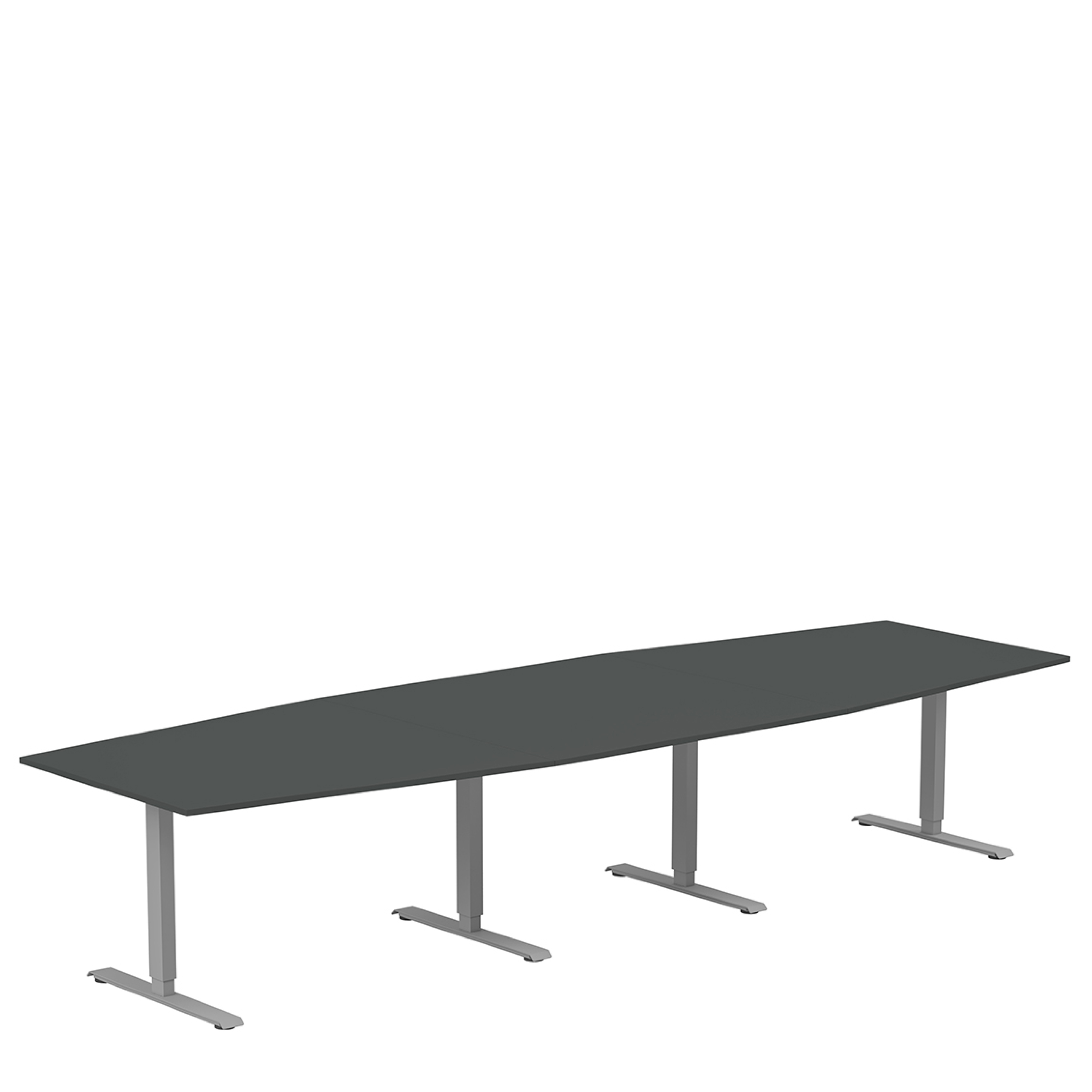 Meeting table for 12 people, dark grey/silver | Lanab