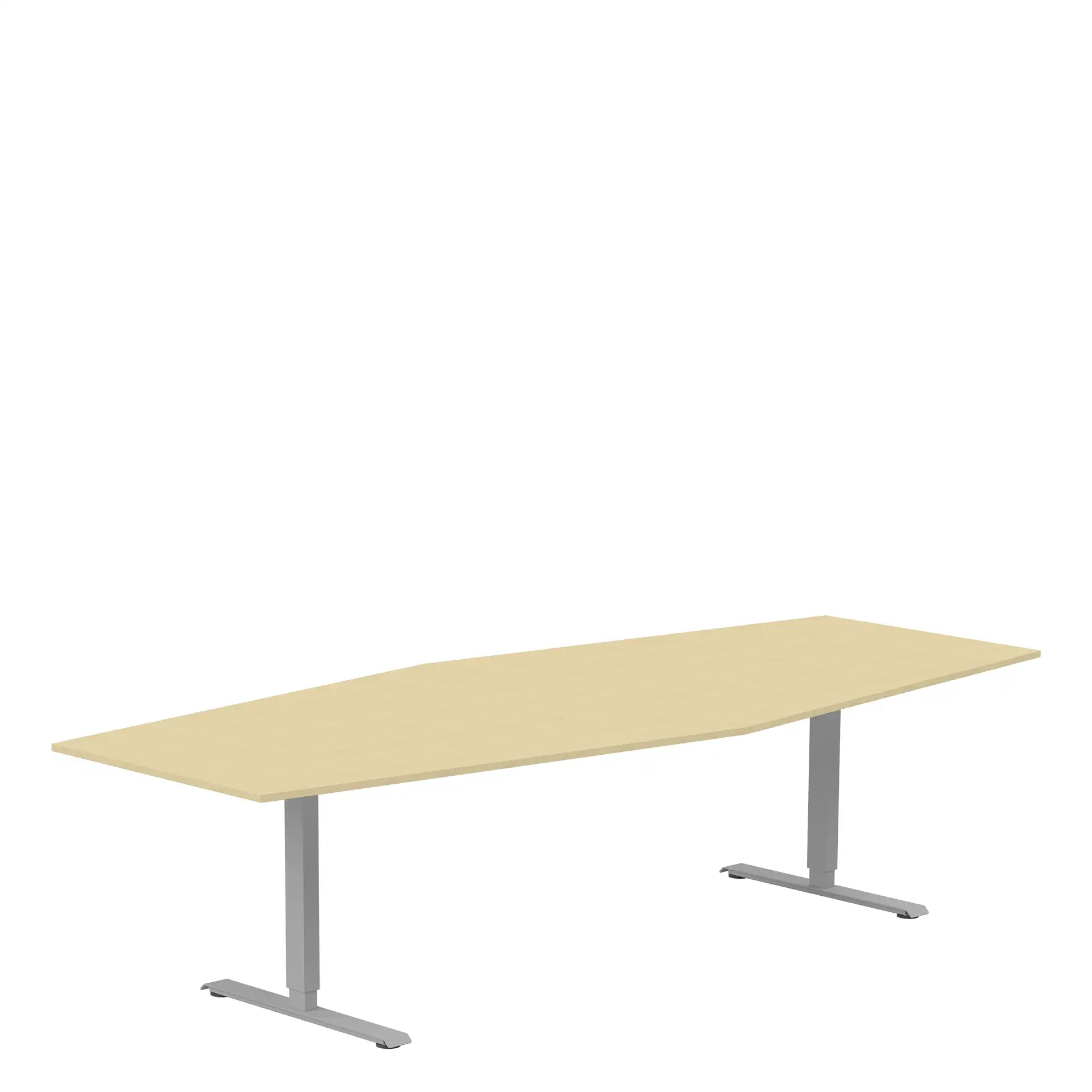 Conference table 2800 X 1200 X 800 birch/silver, rectangular stands