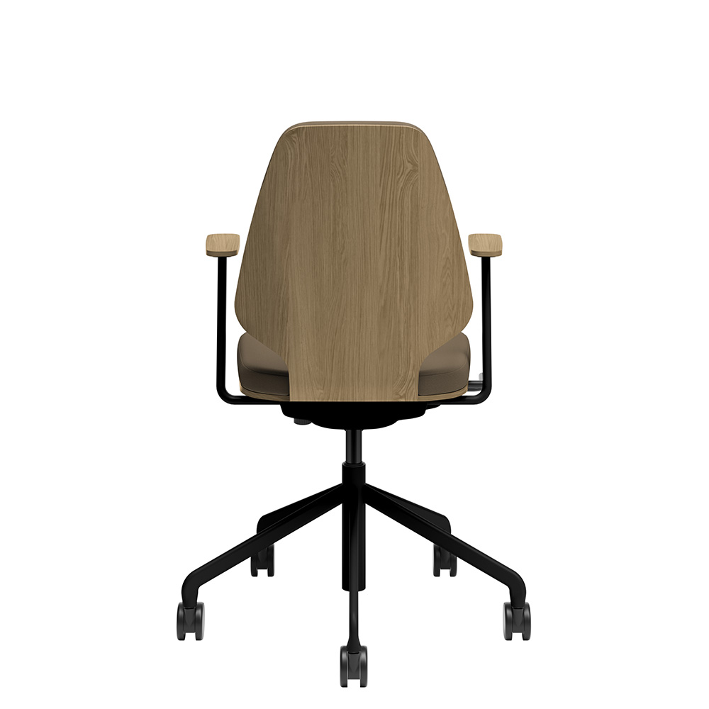Råshult ek, armstöd, stativ svart, tyg Cura Loop 61233