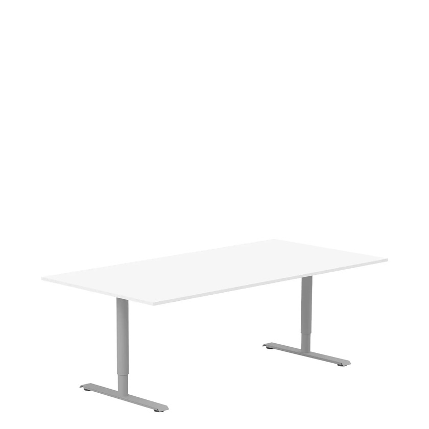 Ergofunk T för bordsskiva 2200 mm, silver, runda ben