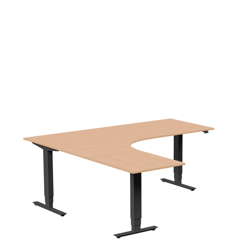 Ergofunk Max 3-ben Vänster 1800 x 2000 bok/svart