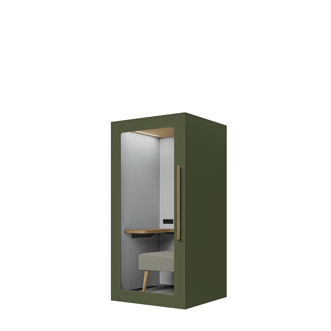 Lugnet Pod Fokus - Exteriör olivgrön/Möbeltyg Cura 61259