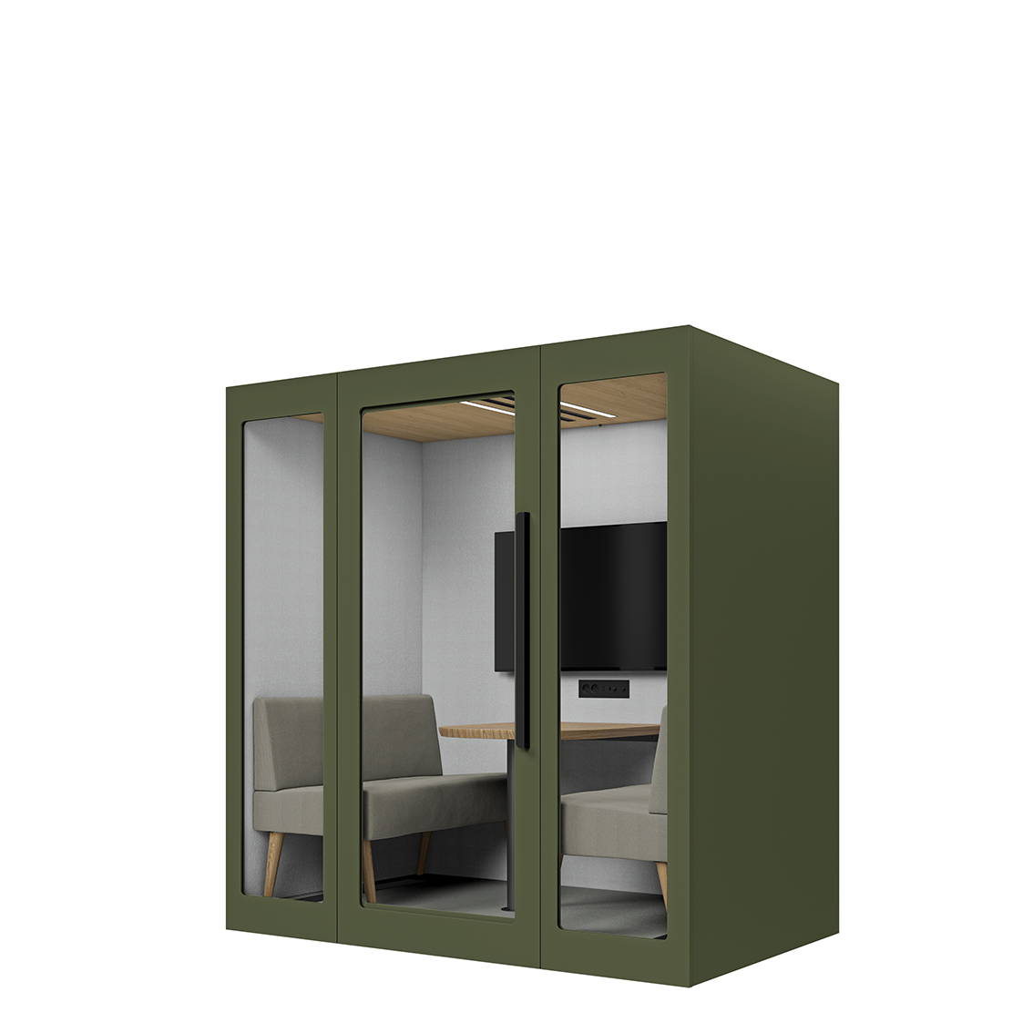 Lugnet Pod Kvartett - Exteriör olivgrön/Möbeltyg Cura 61259