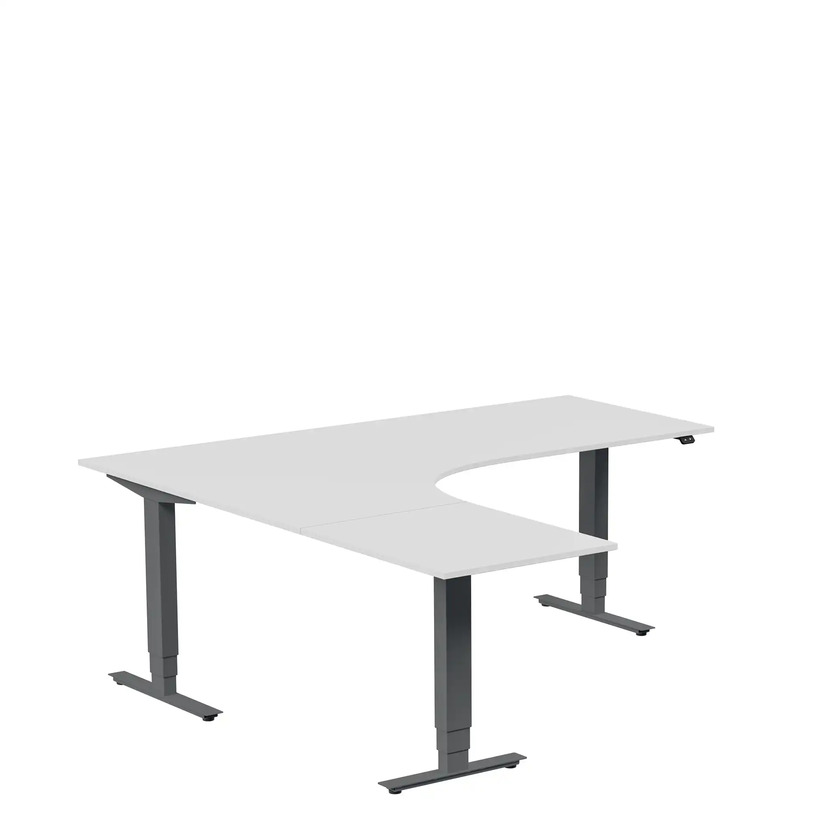 Ergofunk Max 3-ben Vänster 1800 x 2000 ljusgrå/antracit