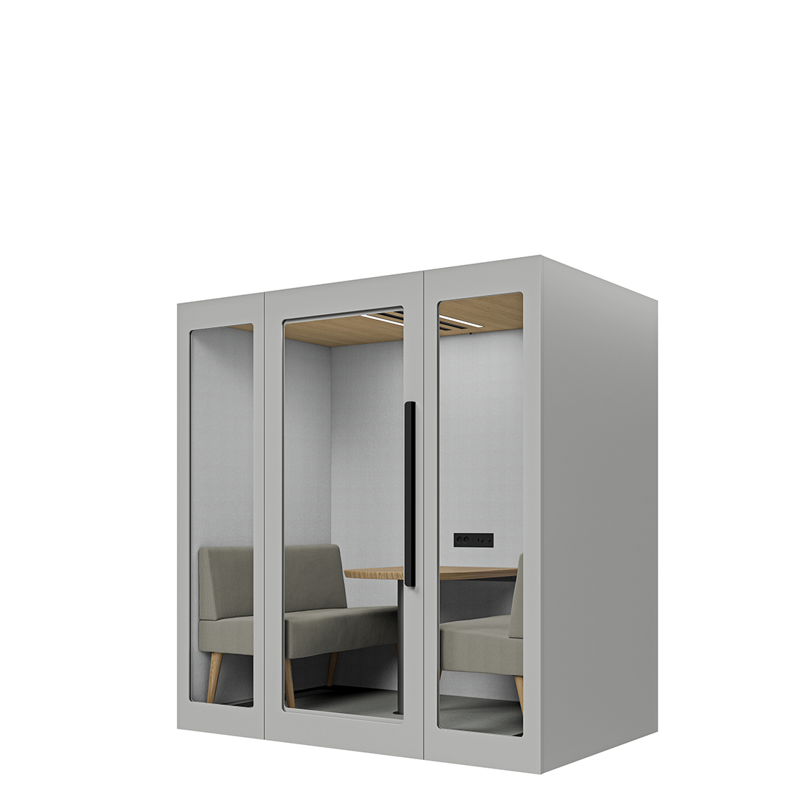 Lugnet Pod Kvartett - Exteriör ljusgrå/Möbeltyg Cura 61259