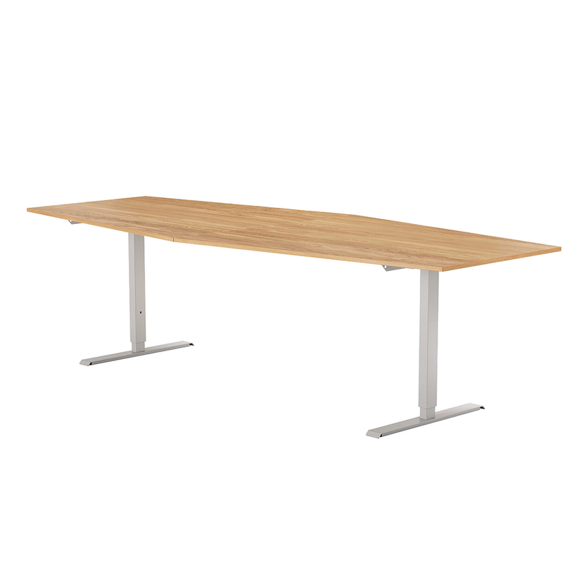 Conference table 2800 X 1200 X 800 oak/silver, rectangular stands
