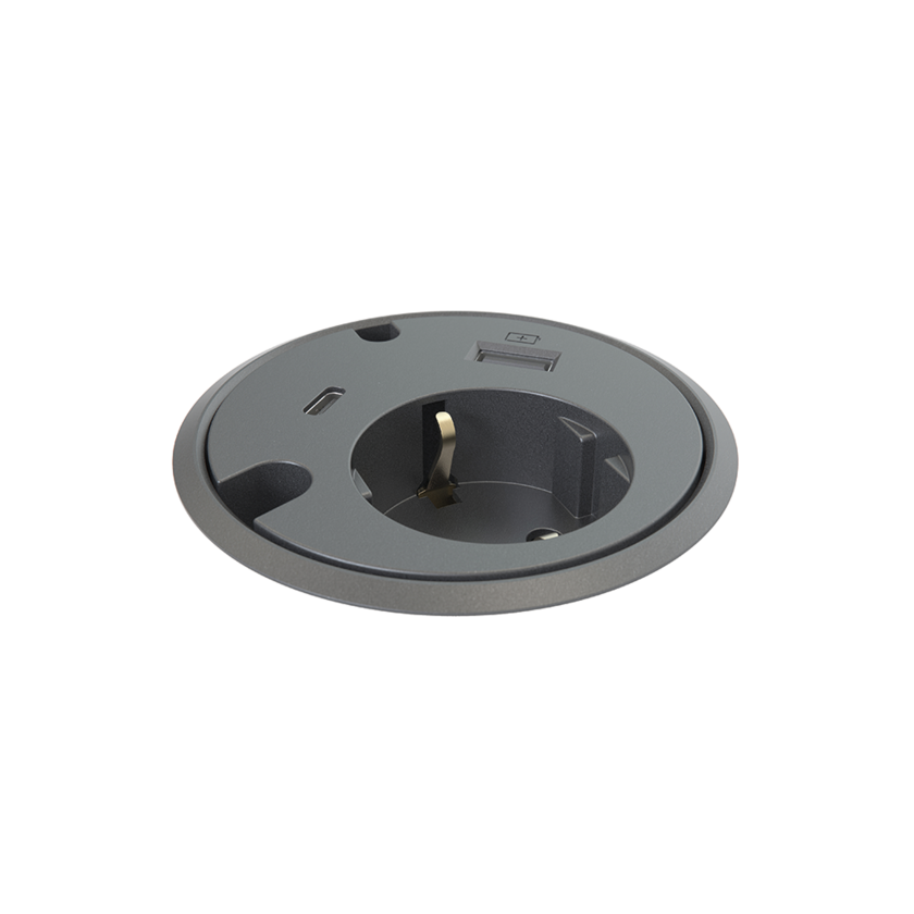 Powerdot 1 EL/1 USB A/ 1 USB C, 79 mm, svart