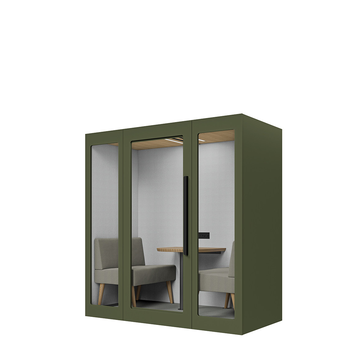 Lugnet Pod Duett - Exteriör olivgrön/Möbeltyg Cura 61259