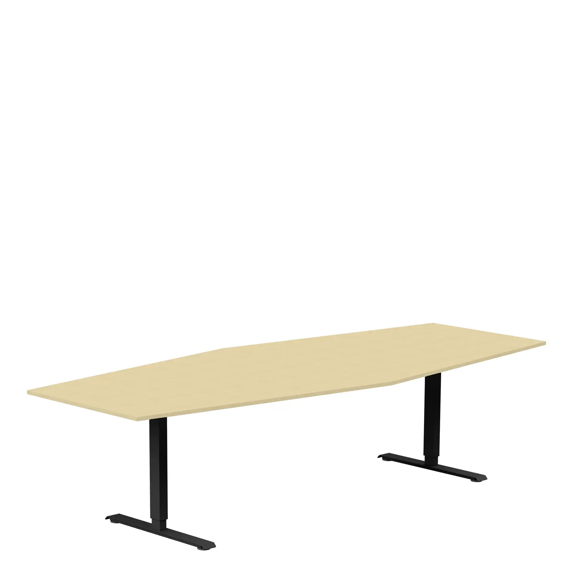 Conference table 2800 X 1200 X 800 birch/black, rectangular stands