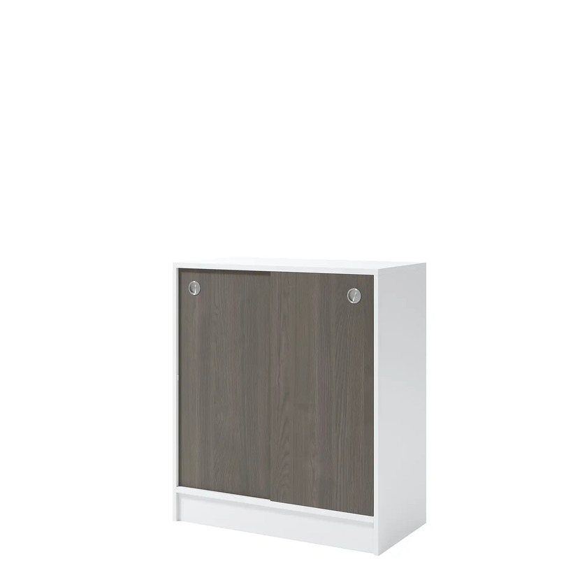 Cabinet with sliding doors White/Dark ash 2006