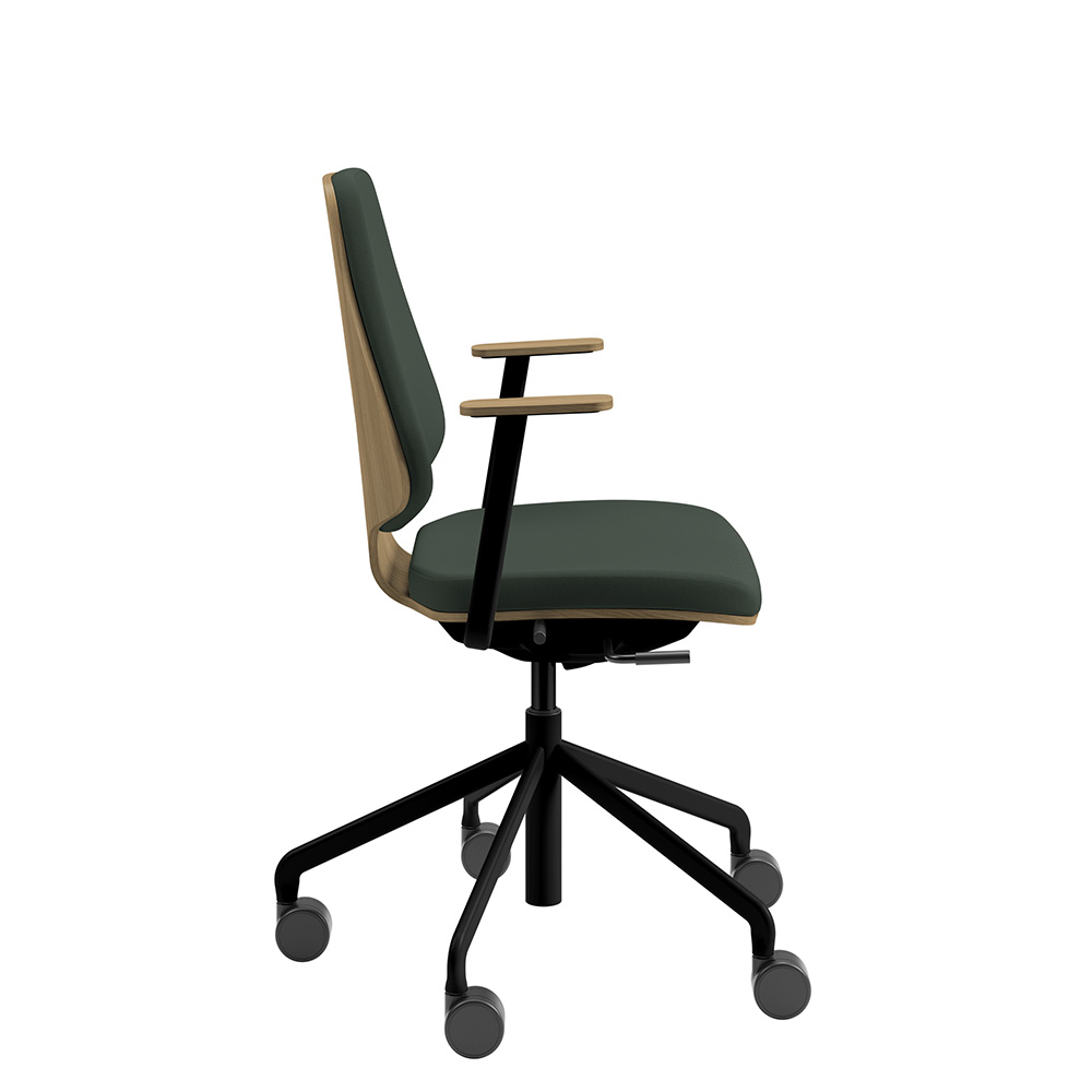 Råshult ek, armstöd, stativ svart, prisgrupp designers