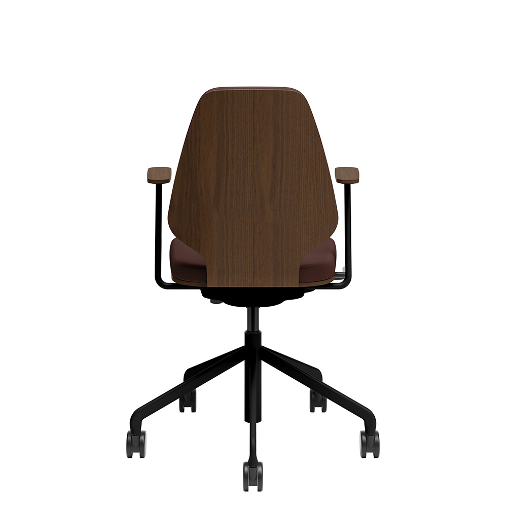 Råshult Walnut, armrests, black stand, fabric Cura Loop 61258