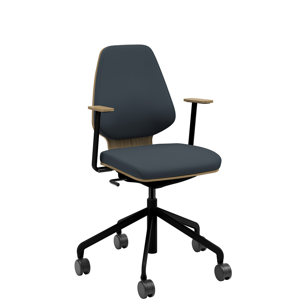 Råshult ek, armstöd, stativ svart, prisgrupp designers