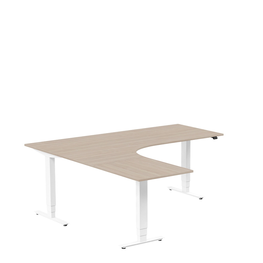 Ergofunk Max 3-ben Vänster 1800 x 2000 vit ask/vit