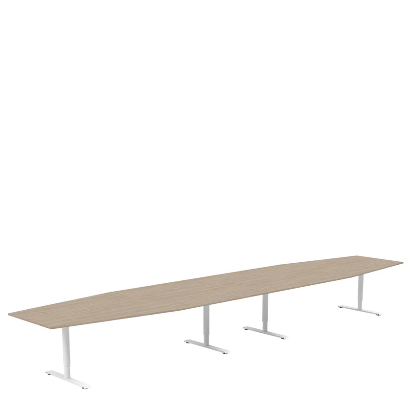 Conference table 5600 X 1200 X 800 white ash/white, round stands