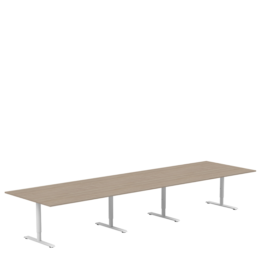 Conference table 4200 X 1200 ash/white, round stands