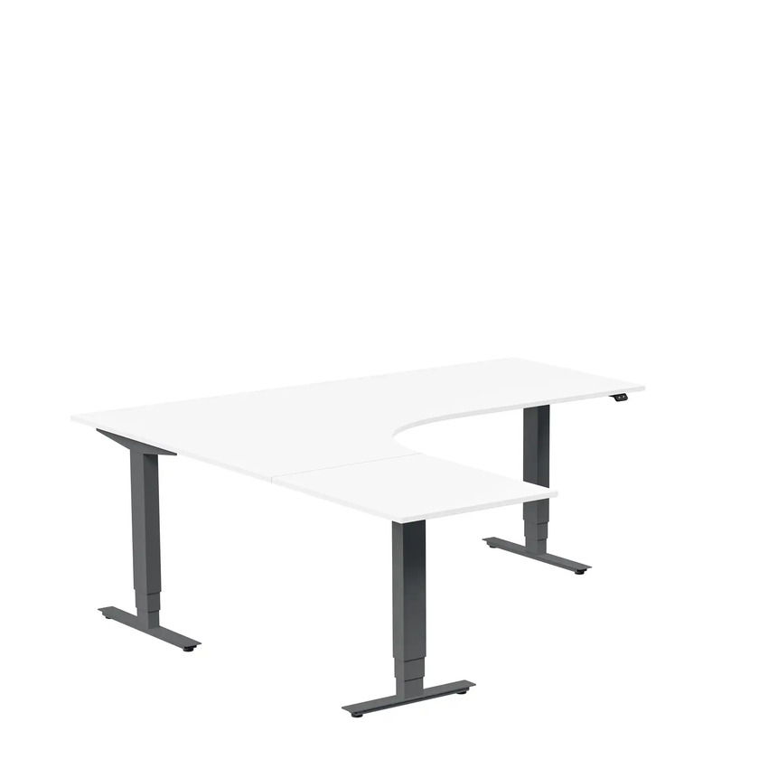 Ergofunk Max 3-ben Vänster 1800 x 2000 vit/antracit