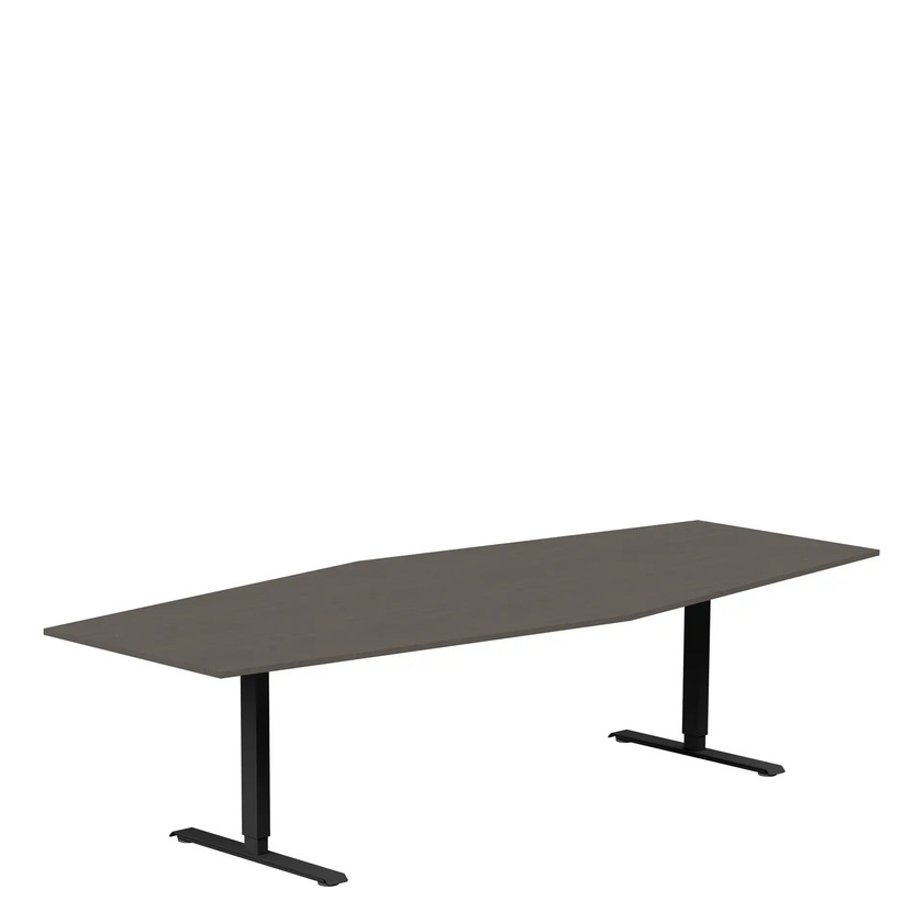 Konferensbord 2800 X 1200 X 800 mörk ask/svart, rektangulära ben