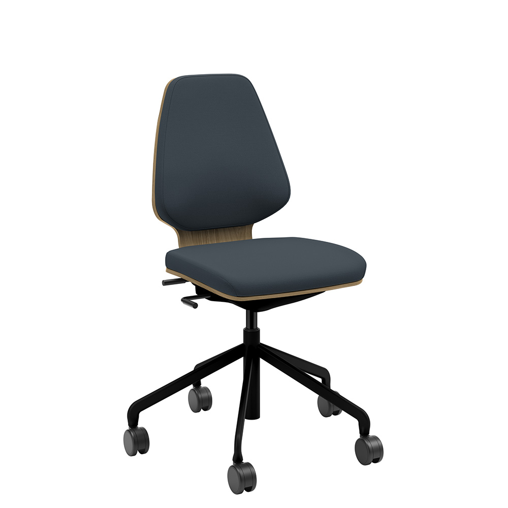 Råshult ek, stativ svart, tyg Cura Loop 66166