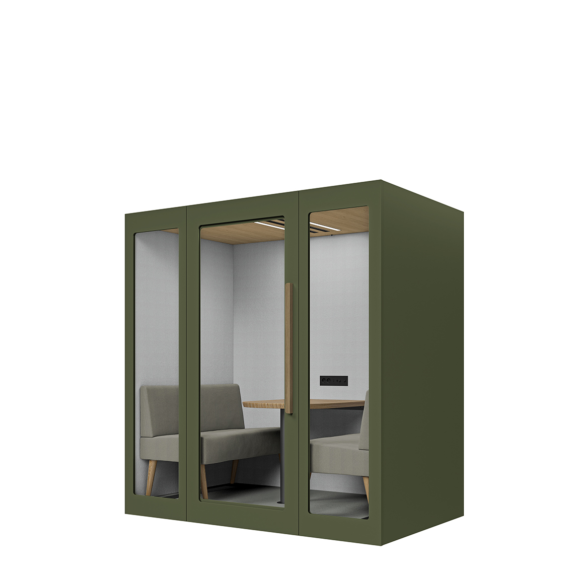 Lugnet Pod Kvartett - Exteriör olivgrön/Möbeltyg Cura 61259