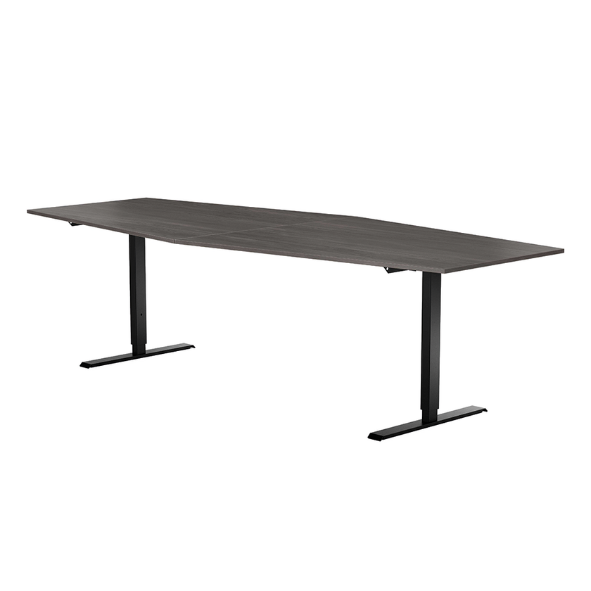 Konferensbord 2800 X 1200 X 800 mörk ask/svart, rektangulära ben