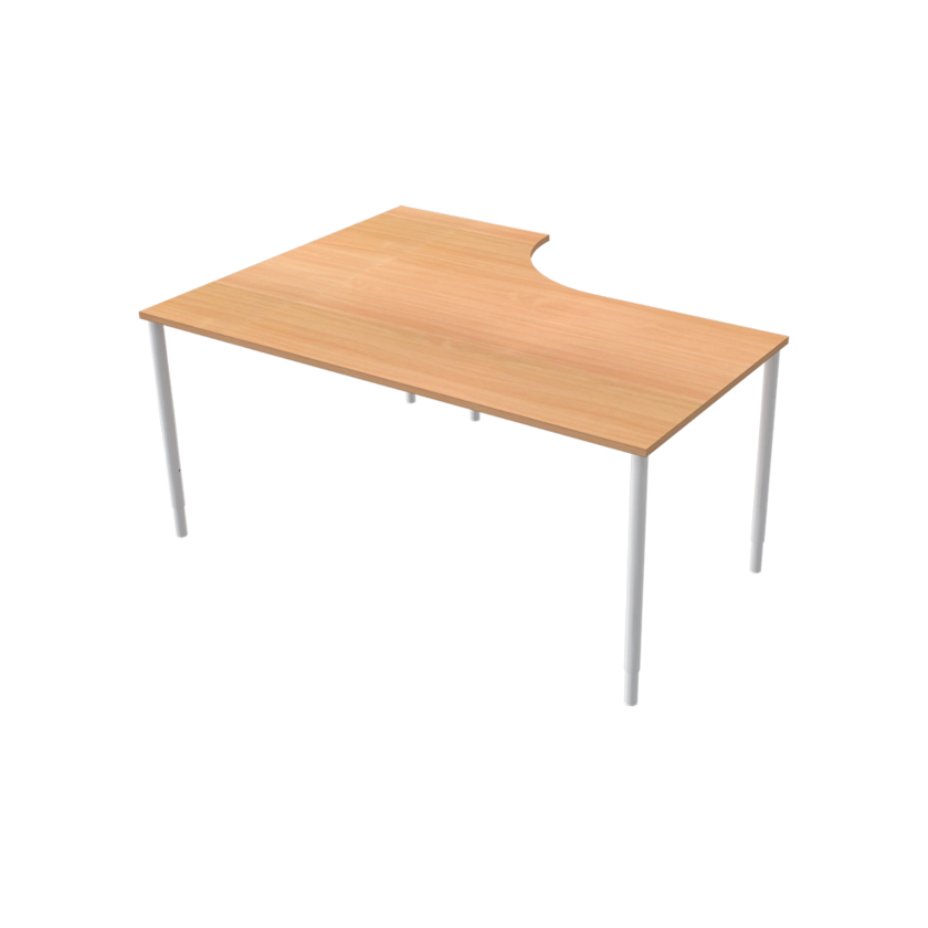 Hörnbord Höger 800 X 1600 X 1200 X 600 bok/vit