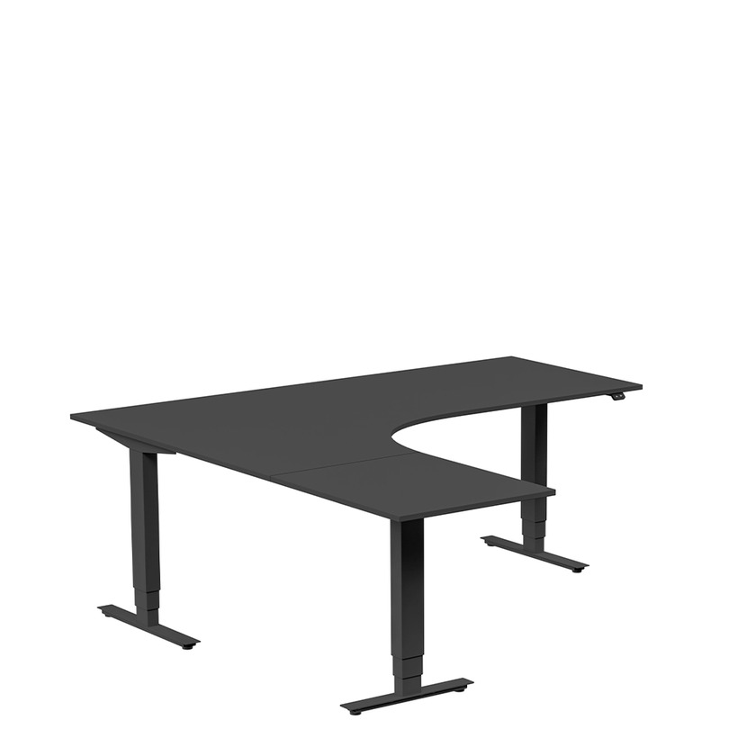 Ergofunk Max 3-ben Vänster 1800 x 2000 svart/svart