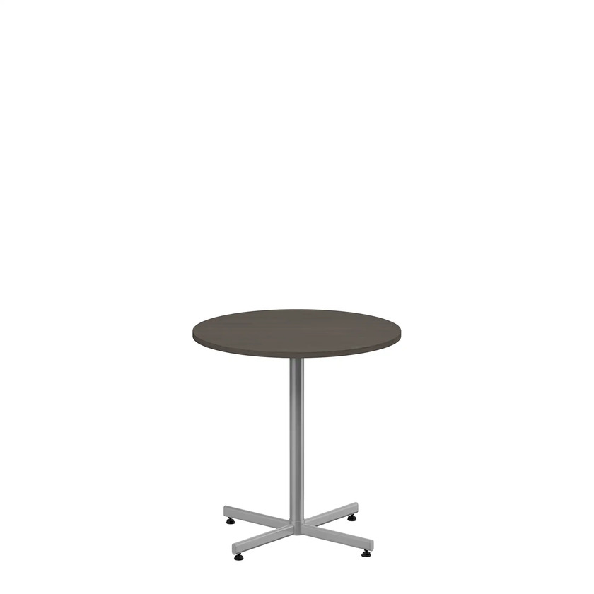 Cafébord krysstativ Ø700 mm mörklaserad ask/silver