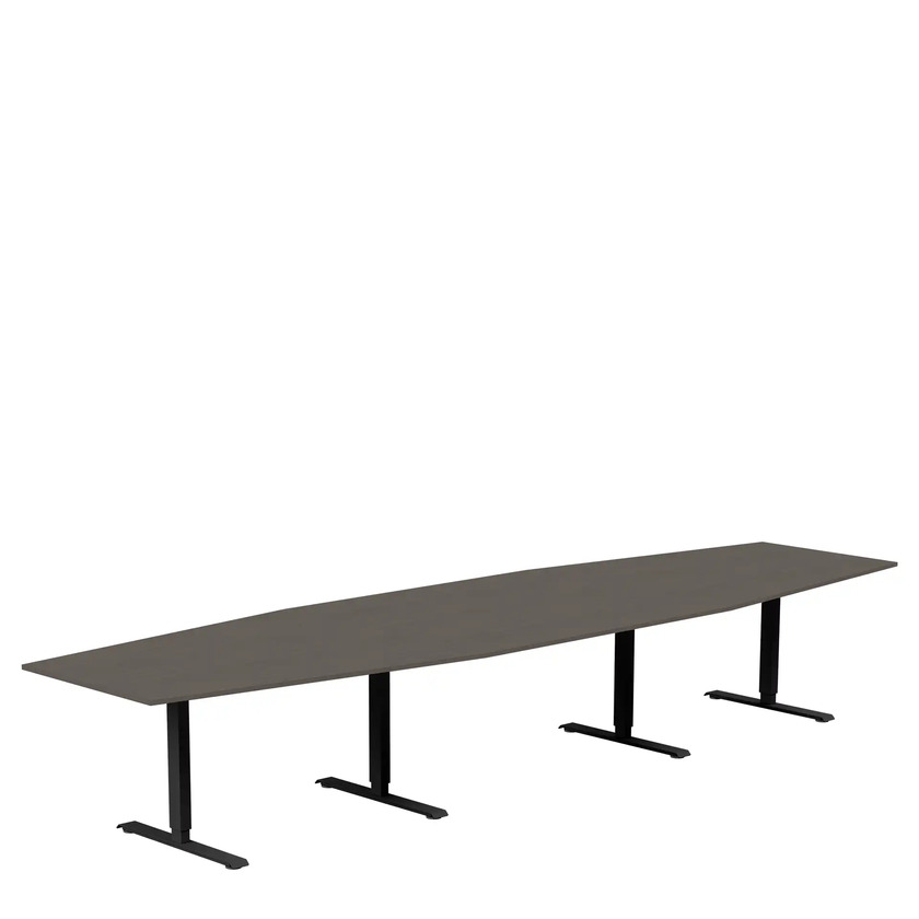 Konferensbord 4200 X 1200 X 800 mörk ask/svart, rektangulära ben