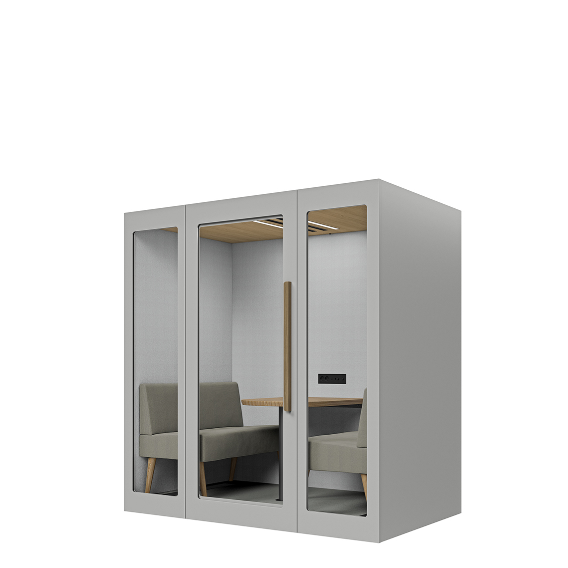 Lugnet Pod Kvartett - Exteriör ljusgrå/Möbeltyg Cura 61259