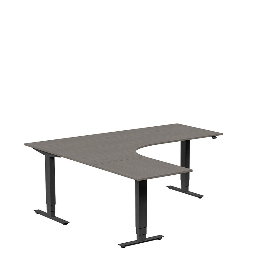 Ergofunk Max 3-ben Vänster 1800 x 2000 mörk ask/svart