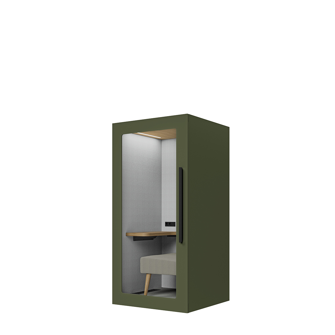 Lugnet Pod Fokus - Exteriör olivgrön/Möbeltyg Cura 61259