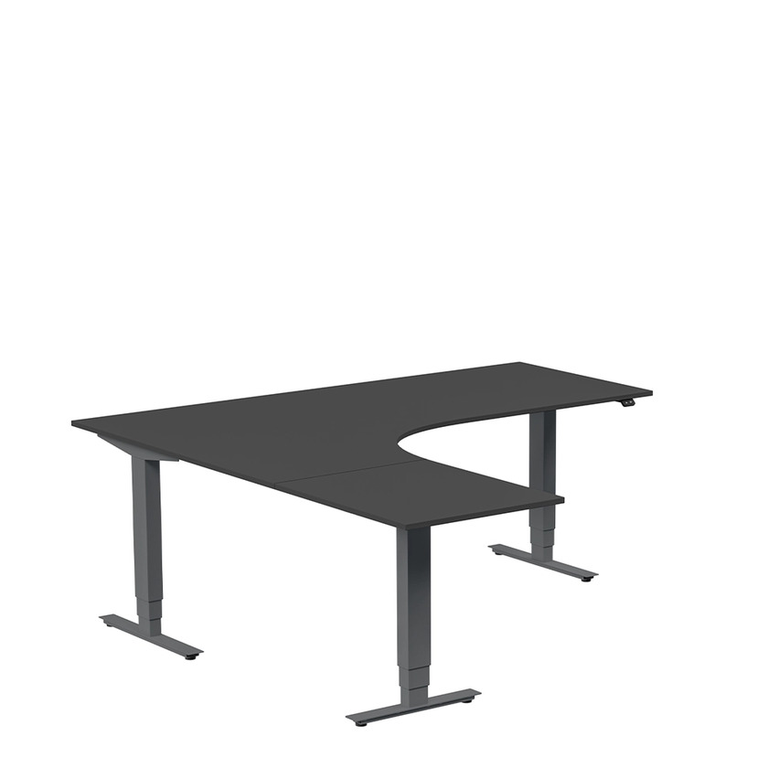 Ergofunk Max 3-ben Vänster 1800 x 2000 svart/antracit