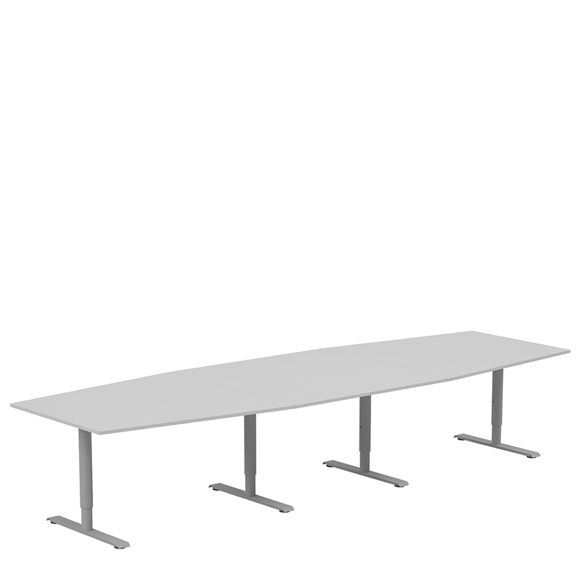 Konferensbord 3600 X 1200 X 886 ljusgrå/silver, runda ben