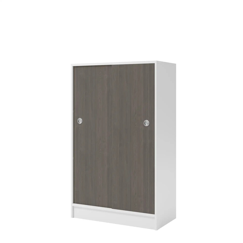 Cabinet with sliding doors White/Dark ash 3007