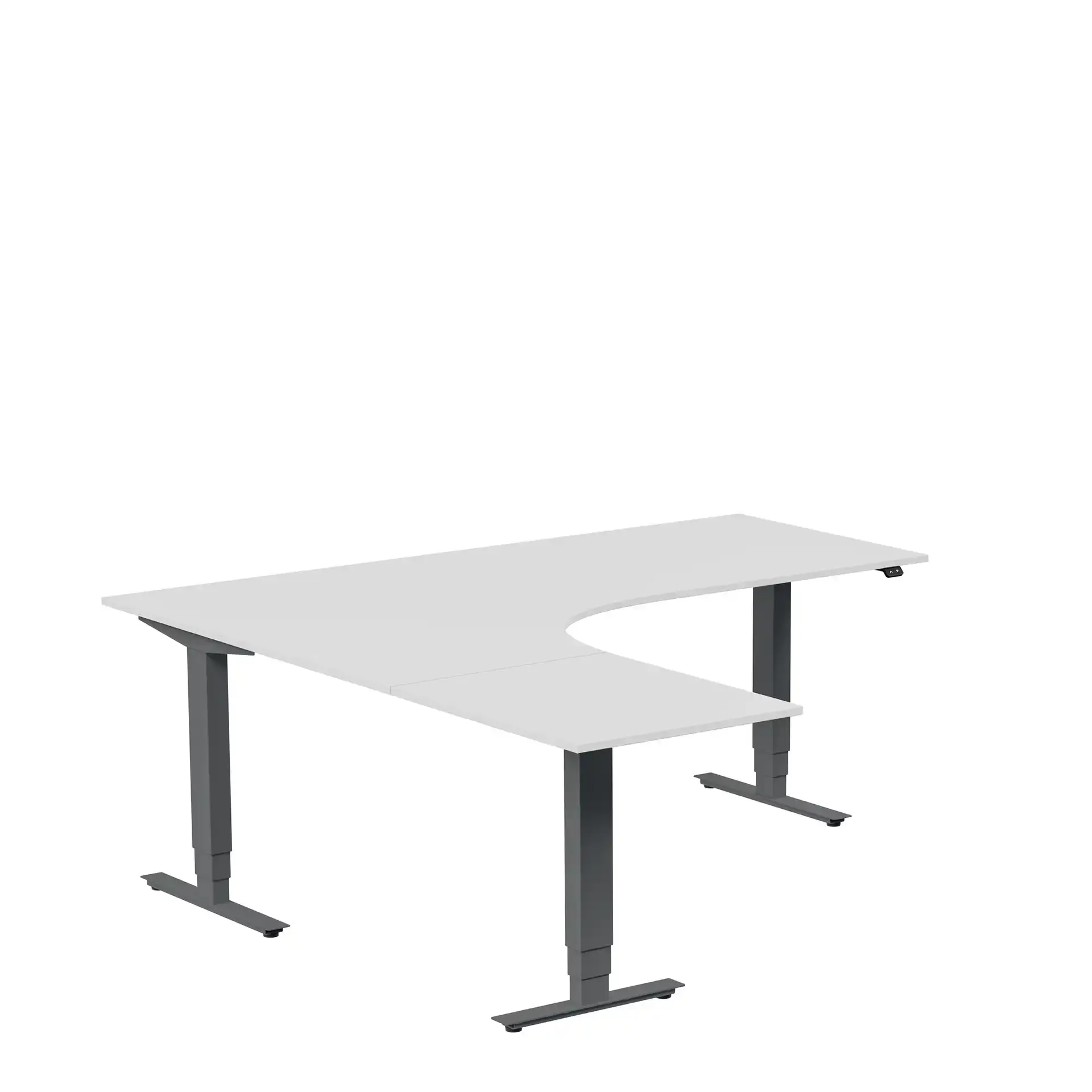 Ergofunk Max 3-ben Vänster 1800 x 2000 ljusgrå/antracit