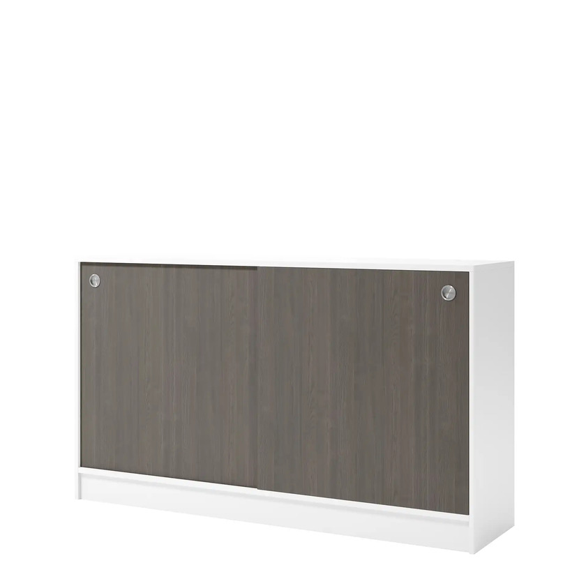 Cabinet with sliding doors White/Dark ash 2206