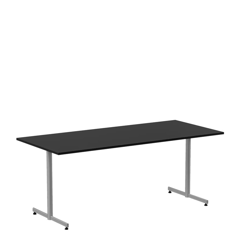 Lunchrumsbord 1800x800 svart/silver