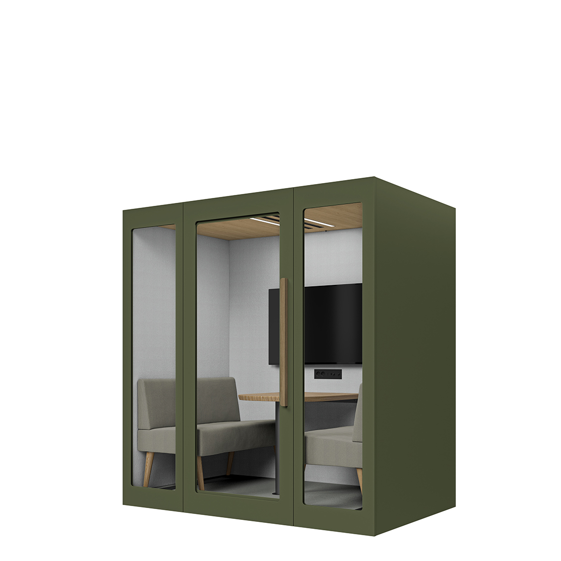 Lugnet Pod Kvartett - Exteriör olivgrön/Möbeltyg Cura 61259