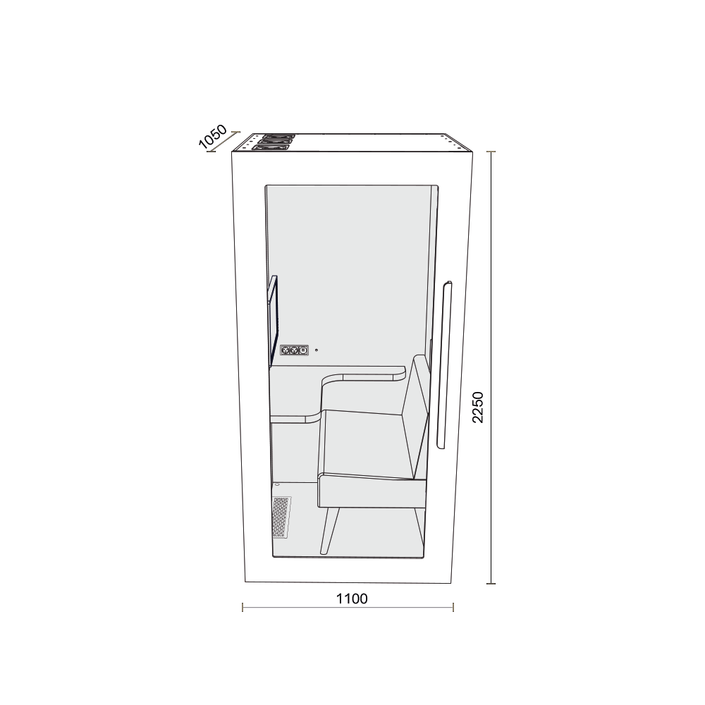 Lugnet Pod Fokus - Exteriör svart/Möbeltyg Cura 61259