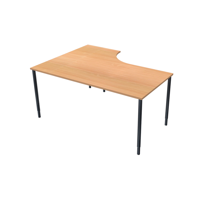 Hörnbord Höger 800 X 1600 X 1200 X 600 bok/svart