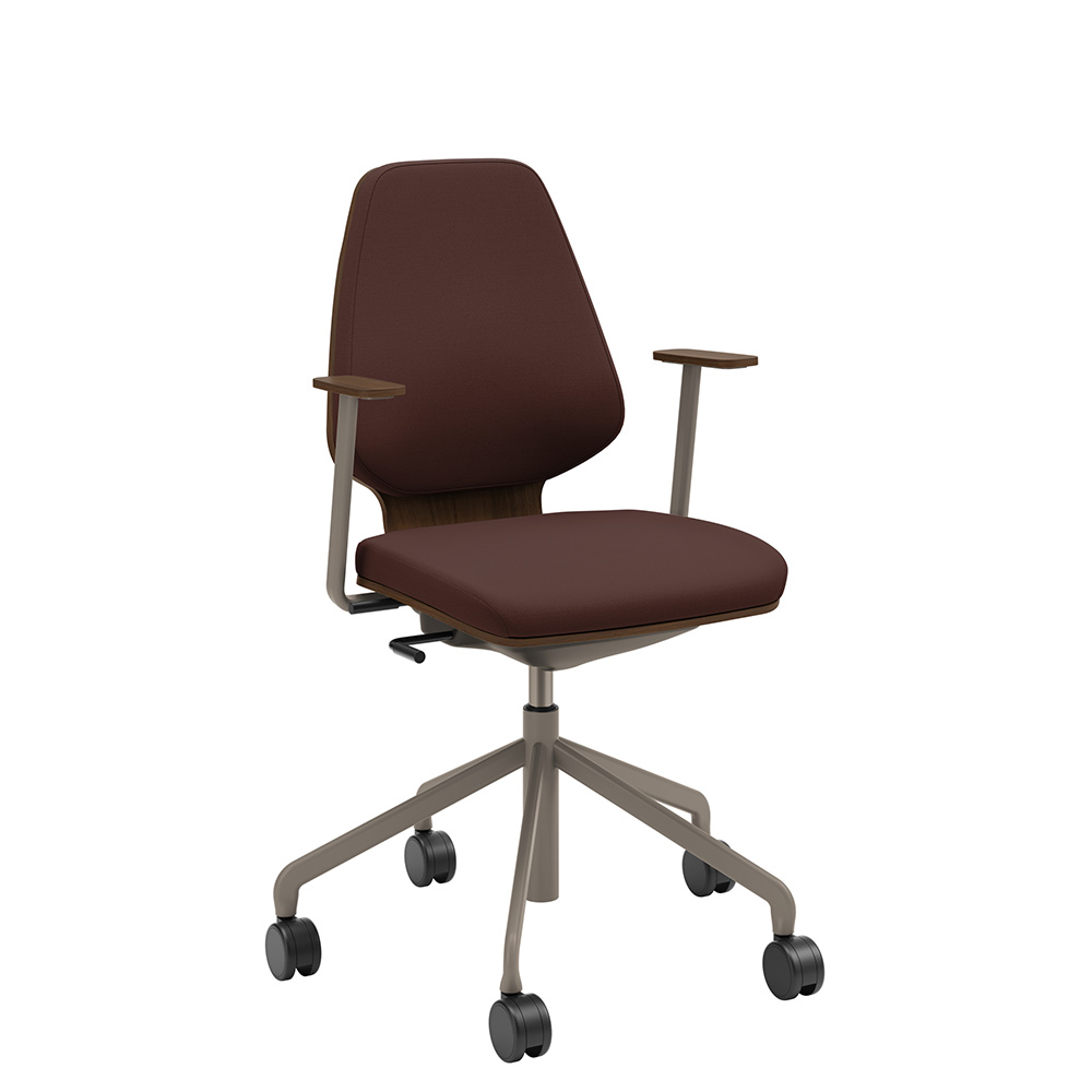 Råshult valnöt, armstöd, stativ champagne, tyg Cura Loop 61258